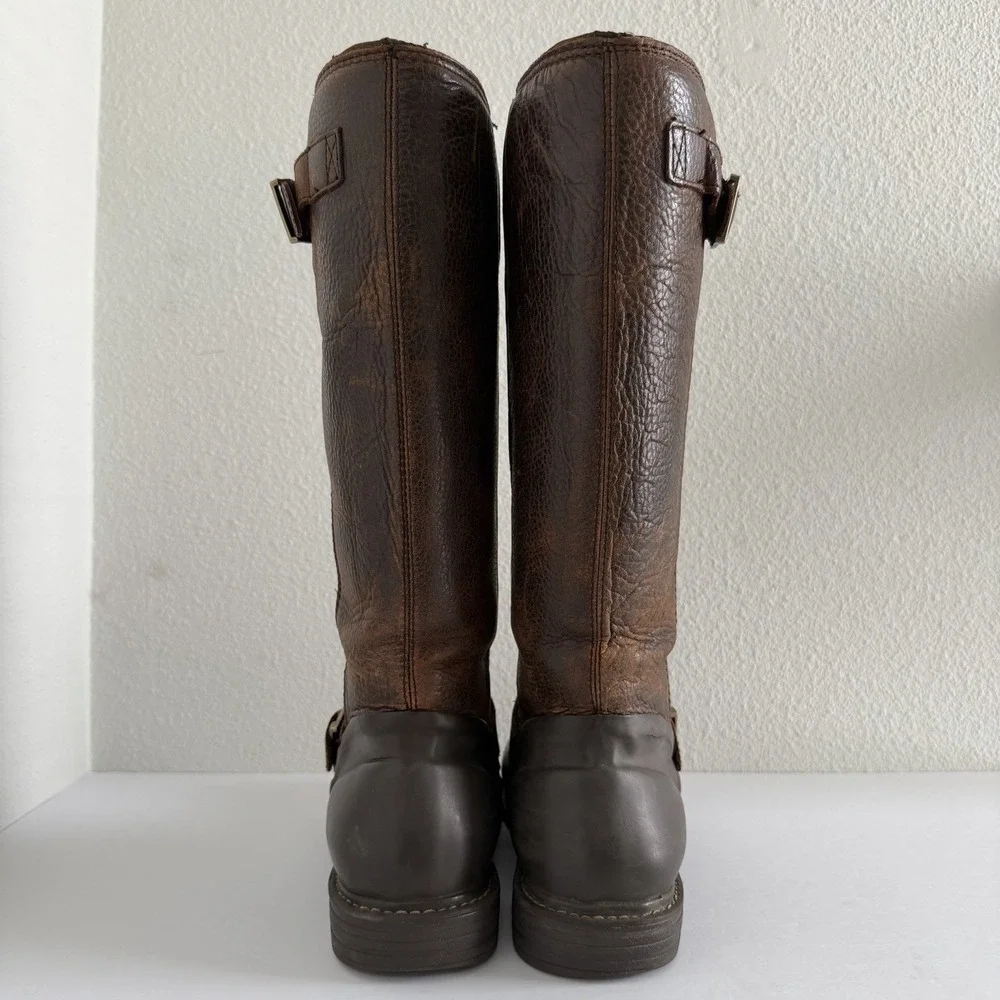 Bogs McKenna Rain Boots Brown Leather Knee High Waterproof Women's Size 9